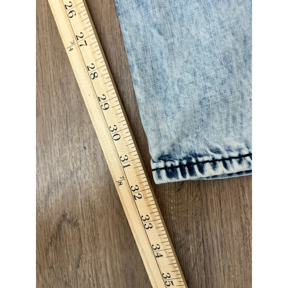 True Religion Geno Slim Jeans Mens 34x32 Big T Light Wash Denim